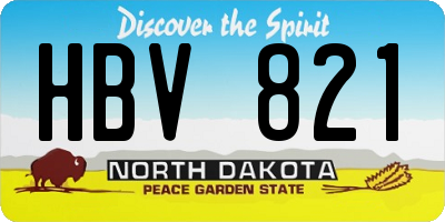 ND license plate HBV821