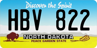 ND license plate HBV822