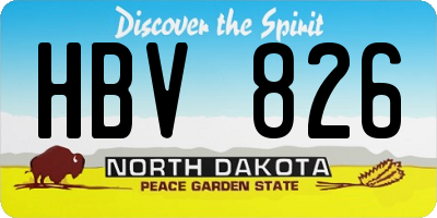 ND license plate HBV826