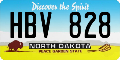 ND license plate HBV828