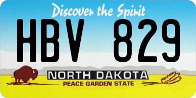 ND license plate HBV829