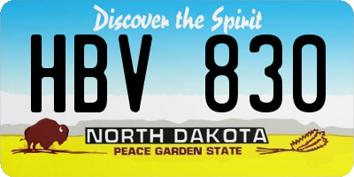 ND license plate HBV830