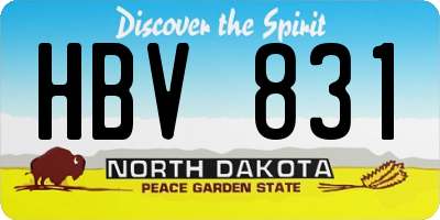 ND license plate HBV831