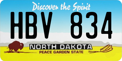 ND license plate HBV834