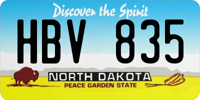 ND license plate HBV835