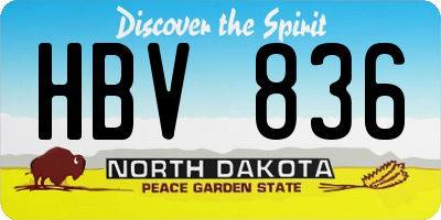 ND license plate HBV836