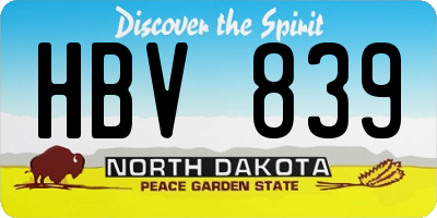 ND license plate HBV839