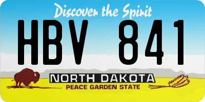 ND license plate HBV841