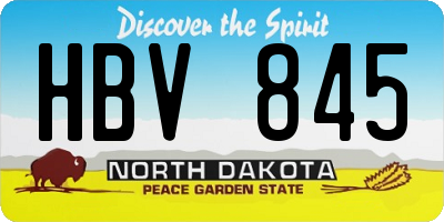 ND license plate HBV845