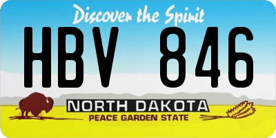 ND license plate HBV846