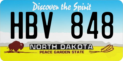 ND license plate HBV848