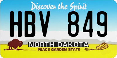 ND license plate HBV849