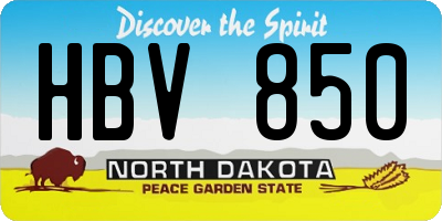 ND license plate HBV850