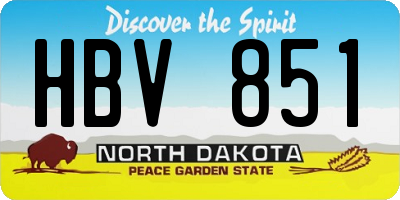 ND license plate HBV851