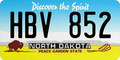 ND license plate HBV852