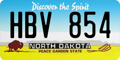 ND license plate HBV854