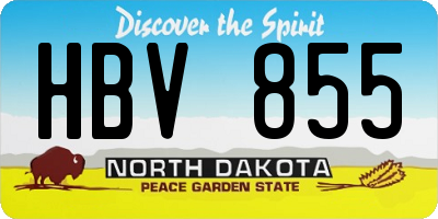 ND license plate HBV855