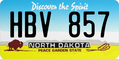 ND license plate HBV857