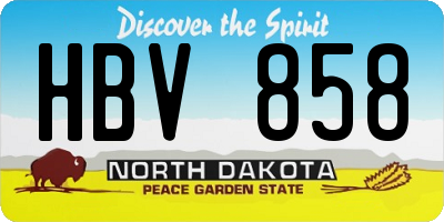 ND license plate HBV858