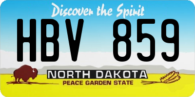 ND license plate HBV859