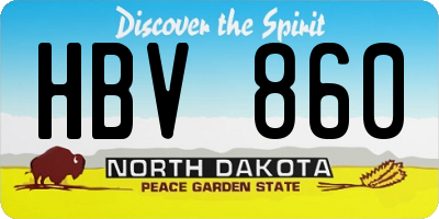 ND license plate HBV860