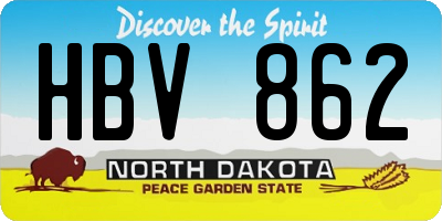 ND license plate HBV862