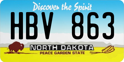 ND license plate HBV863