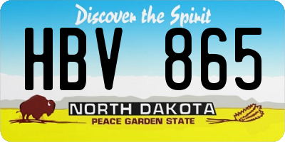 ND license plate HBV865