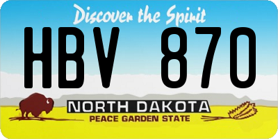 ND license plate HBV870