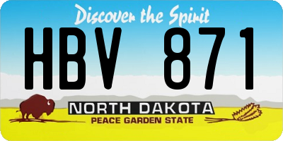 ND license plate HBV871