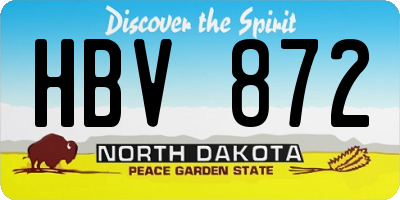 ND license plate HBV872