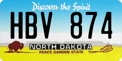 ND license plate HBV874