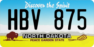 ND license plate HBV875