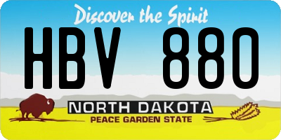 ND license plate HBV880