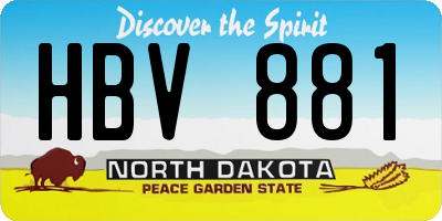 ND license plate HBV881