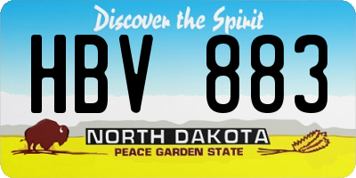 ND license plate HBV883