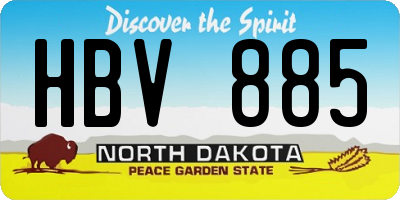 ND license plate HBV885