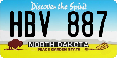 ND license plate HBV887