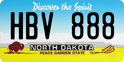 ND license plate HBV888