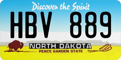 ND license plate HBV889