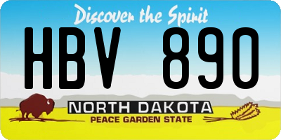 ND license plate HBV890