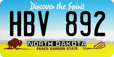 ND license plate HBV892