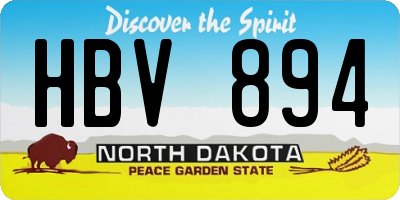 ND license plate HBV894