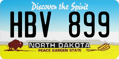 ND license plate HBV899