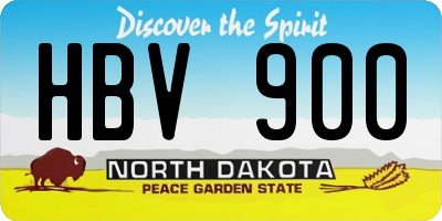 ND license plate HBV900