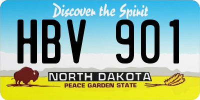 ND license plate HBV901