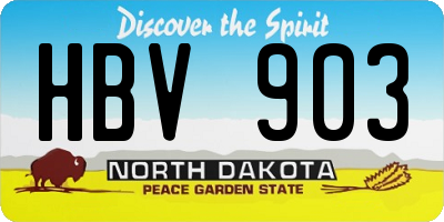 ND license plate HBV903