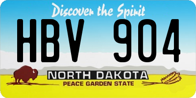 ND license plate HBV904