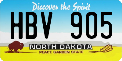 ND license plate HBV905