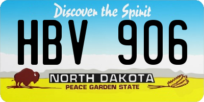 ND license plate HBV906